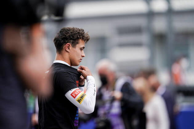 September 26, 2021, Sochi, Russia: LANDO NORRIS of Great Britain and McLaren F1 Team on the starting grid prior to the 2021 FIA Formula 1 Russian Grand Prix at Sochi Autodrom in Sochi, Russia. Sochi Russia - ZUMAg147 20210926_zap_g147_081 Copyright: xJamesxGasperottix