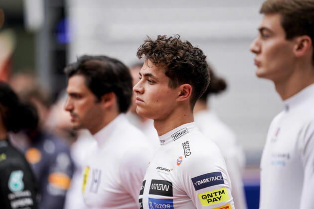 September 26, 2021, Sochi, Russia: LANDO NORRIS of Great Britain and McLaren F1 Team on the starting grid prior to the 2021 FIA Formula 1 Russian Grand Prix at Sochi Autodrom in Sochi, Russia. Sochi Russia - ZUMAg147 20210926_zap_g147_088 Copyright: xJamesxGasperottix