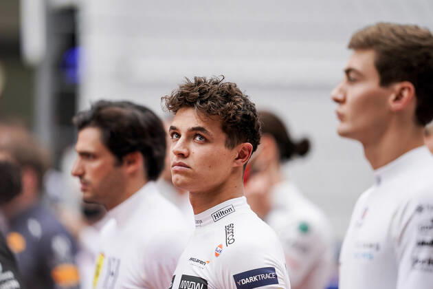 September 26, 2021, Sochi, Russia: LANDO NORRIS of Great Britain and McLaren F1 Team on the starting grid prior to the 2021 FIA Formula 1 Russian Grand Prix at Sochi Autodrom in Sochi, Russia. Sochi Russia - ZUMAg147 20210926_zap_g147_091 Copyright: xJamesxGasperottix