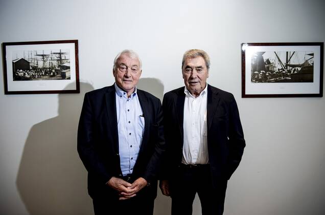 RELEGEM, BELGIUM - OCTOBER 13 : Interview with Paul Van Himst and Eddy Merckx. Pictured on October 13, 2021 in Relegem, Belgium, on 13 10 2021. ( Ass. HLN: Paul Van Himst en Eddy Merckx PhotoNews Panoramic 