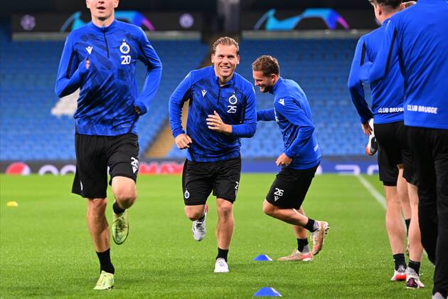 MANCHESTER, UNITED KINGDOM - NOVEMBER 02 : Ruud Vormer midfielder of Club Brugge pictured during a training session prior to the UEFA Champions League Group stage A match between Manchester City FC and Club Brugge on November 2, 2021 in Manchester, United Kingdom, 2 11 2021 ( Manchester City v Club Brugge - UEFA Champions League Media Activities 2 11 2021 PhotoNews Panoramic