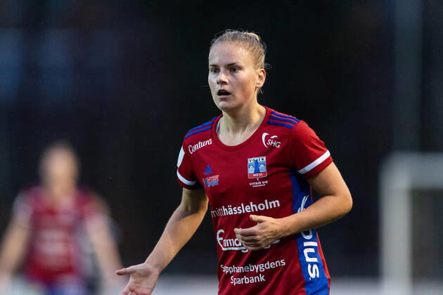 211106 Vittsjös Julia Tunturi under fotbollsmatchen i Damallsvenskan mellan Vittsjö och Örebro den 6 november 2021 i Vittsjö. Copyright: AVDOxBILKANOVIC BB211106AB046
