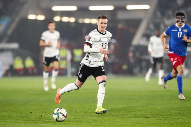 Marco Reus (Deutschland) - WM-Qualifikation Deutschland vs. Lichtenstein in der Volkswagen Arena in Wolfsburg - Aktion,Fußball,Mann,Männer,Deutschland,11.11.2021