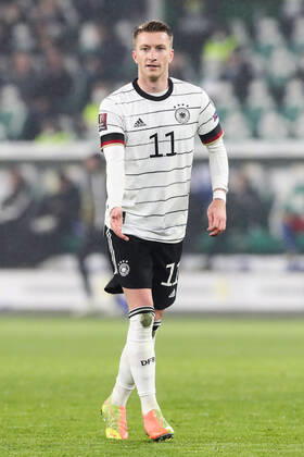 Marco Reus (Deutschland) - WM-Qualifikation Deutschland vs. Lichtenstein in der Volkswagen Arena in Wolfsburg - Freisteller,Aktion,Fußball,Mann,Männer,Deutschland,11.11.2021