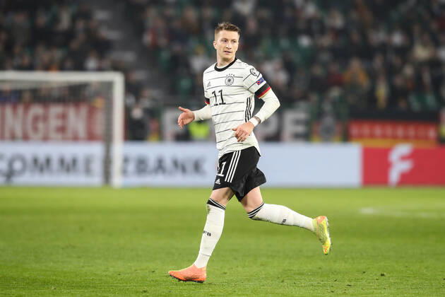 Marco Reus (Deutschland) - WM-Qualifikation Deutschland vs. Lichtenstein in der Volkswagen Arena in Wolfsburg - Freisteller,Aktion,Fußball,Mann,Männer,Deutschland,11.11.2021