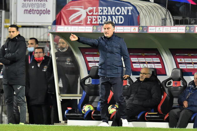 Chrsitophe Galtier (entraineur nice) FOOTBALL : Clermont Foot 63 vs OGC Nice - Ligue 1 Uber Eats - 21 11 2021 FredericChambert Panoramic