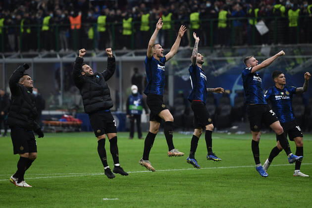 Db Milano 24 11 2021 - Champions League Inter-Shakhtar Donetsk foto Daniele Buffa Image nella foto: esultanza a fine gara Inter