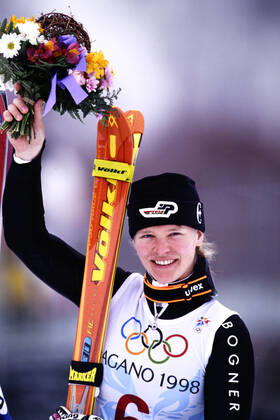 SEIZINGER Katja GER 3.Platz Riesenslalom Olympische Winterspiele 1998 in Nagano Japan vom 07. - 22. 02 1998 am 20.02.1998 in Nagano