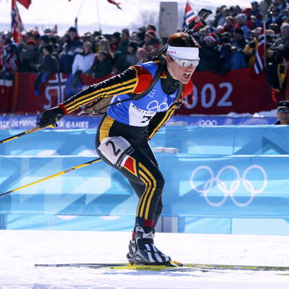 DISL Uschi Team GER 2.Platz Biathlon Frauen Sprint 7,5 km Olympische Winterspiele 2002 Salt Lake City USA am 13. 02.2002 in Salt Lake City