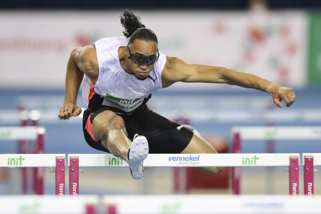 Bilder des Jahres 2022, Sport 01 Januar Sport Themen der Woche KW04 Indoor Meeting Karlsruhe, 28.01.2022 Pascal Martinot-Lagarde (FRA); Indoor Meeting Karlsruhe am 28.01.2022 in der Messehalle 3 in Karlsruhe (Deutschland). Copyright: xBEAUTIFULxSPORTS AxelxKohringx