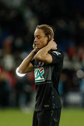 Xavi Simons (Paris Saint Germain) rate son tir au but FOOTBALL : 8e finale de la Coupe de France - PSG vs OGC Nice - 31 01 2022 AurelienMorissard Panoramic