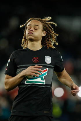 Xavi Simons (Paris Saint Germain) rate son tir au but FOOTBALL : 8e finale de la Coupe de France - PSG vs OGC Nice - 31 01 2022 AurelienMorissard Panoramic