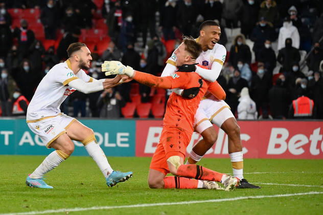 OGC Nice defeats Paris Saint Germain in a penalty shootout at the Parc des Princes in the 8th round of the French Cup on January 31, 2022. JulienxMattiax xLexPictorium LePictorium_0258814
