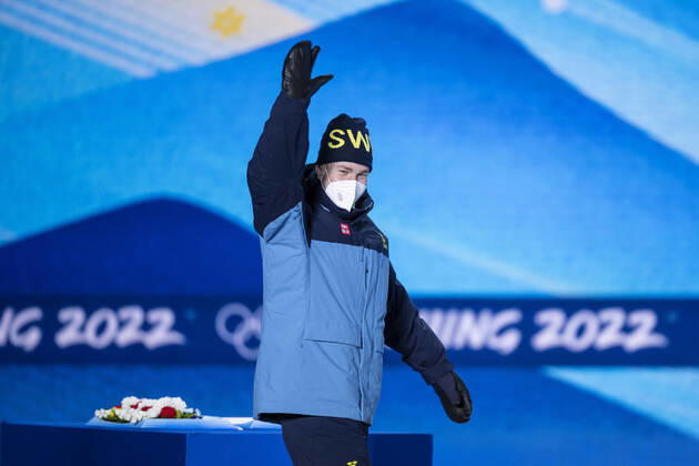 220206 Walter Wallberg of Sweden at the medal ceremony for men s moguls during day 2 of the 2022 Winter Olympics on February 6, 2022 in Zhangjiakou. Photo: Joel Marklund BILDBYRAN kod JM JM0272 bbeng Olympic Games, Olympische Spiele, Olympia, OS olympics winter olympics os ol olympiska spel vinter-os olympiske leker peking peking 2022 beijing 2022 beijing 2022 olympic games beijing 2022 winter olympic games peking-os beijing-ol vinter-ol medaljceremoni medaljeseremoni medal ceremony sverige jubel Copyright: JOELxMARKLUND BB220206JM048
