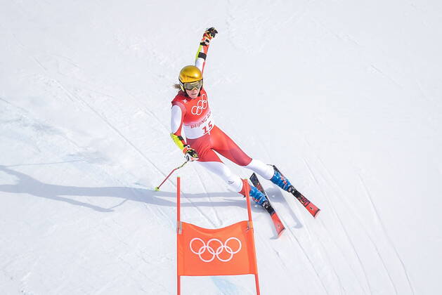 07.02.2022, National Alpine Ski Centre, Yanqing, CHN, Olympische Winterspiele, Peking 2022, Ski Alpin, Riesenslalom, Damen, im Bild Katharina Liensberger (AUT) Katharina Liensberger of Austria during women s Giant Slalom Competition for the Winter Olympic Games, Olympische Spiele, Olympia, OS Beijing 2022. National Alpine Ski Centre in Yanqing, China on 2022 02 07. Expa Yanqing