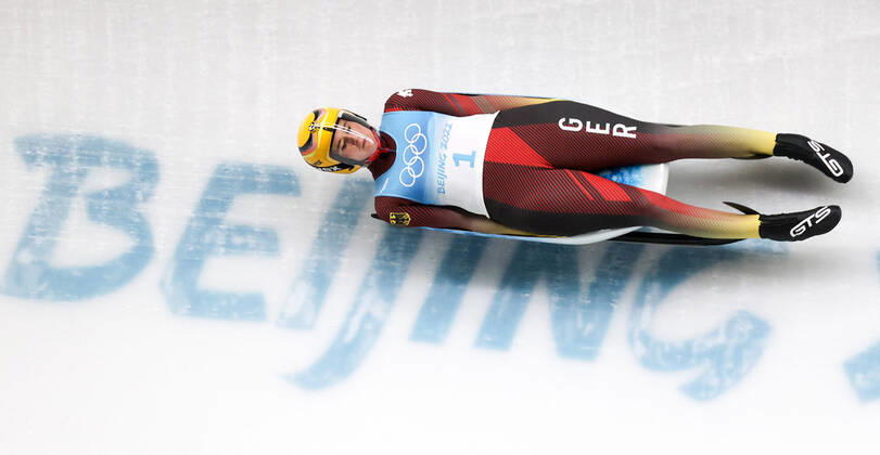 Bilder des Jahres 2022, Sport 02 Februar Sport Themen der Woche KW06 OLYMPICS - Winter Olympic Games, Olympische Spiele, Olympia, OS Beijing 2022 YANQING,CHINA,08.FEB.22 - OLYMPICS, LUGE - Winter Olympic Games Beijing 2022, singles, ladies. Image shows Natalie Geisenberger (GER).  GEPAxpictures xHaraldxSteiner