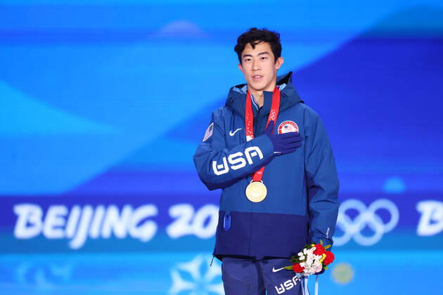 Nathan Chen (USA), FEBRUARY 10, 2022 - Figure skating, Eiskunstlauf : Men s Medal Ceremony during the Beijing 2022 Olympic Winter games, Winterspiele,Spiele, Summer games at Beijing Medal Plaza in Beijing, China.  (180346002)