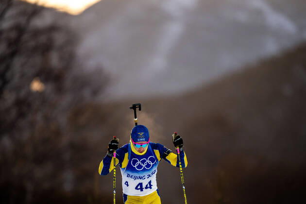 220212 Jesper Nelin of Sweden competes in men s biathlon 10 km sprint during day 8 of the 2022 Winter Olympics on February 12, 2022 in Zhangjiakou. Photo: Joel Marklund BILDBYRAN kod JM JM0280 bbeng skidskytte biathlon skiskyting Olympic Games, Olympische Spiele, Olympia, OS olympics winter olympics os ol olympiska spel vinter-os olympiske leker peking peking 2022 beijing 2022 beijing 2022 olympic games beijing 2022 winter olympic games peking-os beijing-ol vinter-ol sprint Sverige Sweden Copyright: JOELxMARKLUND BB220212JM046