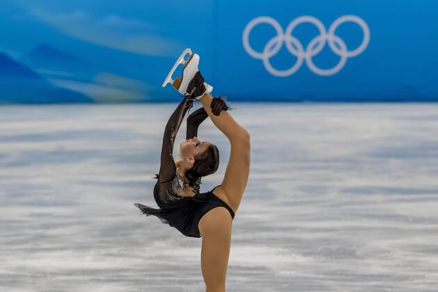 February 15, 2022, Beijing, Hebei, China: Anna SHCHERBAKOVA (ROC) performs in the Women Figure skating, Eiskunstlauf Single Skating Short Program competition at the Capital Indoor Stadium during the Beijing 2022 Winter Olympics in Beijing, Hebei, China. Beijing China - ZUMAa161 20220215_zaa_a161_481 Copyright: xWalterxG.xArcexSr.x