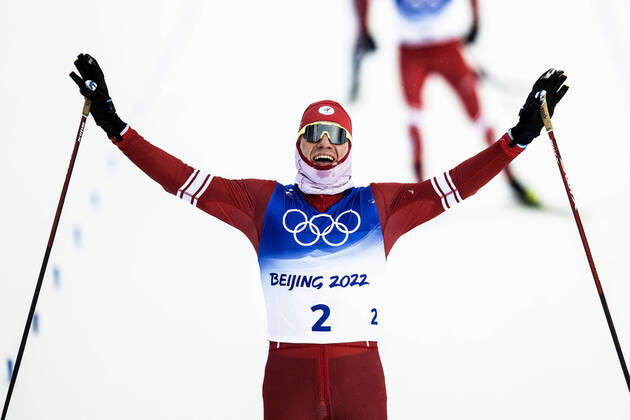 Bilder des Jahres 2022, Sport 02 Februar Sport Themen der Woche KW 07 Sport Bilder des Tages 220219 Alexander Bolshunov of ROC (Russia) celebrates after after competing in men s cross country skiing 30 km during day 15 of the 2022 Winter Olympics on February 19, 2022 in Zhangjiakou. Photo: Jon Olav Nesvold BILDBYRAN COP 217 VG0245 bbeng skidor cross-country skiing langrenn Olympic Games, Olympische Spiele, Olympia, OS olympics winter olympics os ol olympiska spel vinter-os olympiske leker peking peking 2022 beijing 2022 beijing 2022 olympic games beijing beijing 2022 winter olympic games peking-os beijing-ol vinter-ol jubel Copyright: JONxOLAVxNESVOLD BB220219JE033