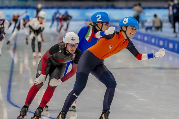 February 19, 2022, Beijing, Hebei, China: Irene SCHOUTEN (NED) wins the gold medal in the Womens Speed skating, Eisschnelllauf Mass Start event during the 2022 Beijing Winter Olympics in Beijing, Hebei, China. Olympics Beijing 2022: February 19, 2022  - ZUMAa161 20220219_zaa_a161_035 Copyright: xWalterxG.xArcexSr.x