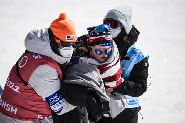 Bilder des Jahres 2022, Sport 02 Februar Sport Themen der Woche KW 07 220220 Jessie Diggins of USA after competing in women s cross-country skiing 30 km during day 16 of the 2022 Winter Olympics on February 20, 2022 in Zhangjiakou. Photo: Jon Olav Nesvold BILDBYRAN COP 217 JE0047 skidor cross-country skiing langrenn Olympic Games, Olympische Spiele, Olympia, OS olympics winter olympics os ol olympiska spel vinter-os olympiske leker peking peking 2022 beijing 2022 beijing 2022 olympic games beijing 2022 winter olympic games peking-os beijing-ol vinter-ol 16 bbeng dam norge jubel Copyright: JONxOLAVxNESVOLD BB220220JE074