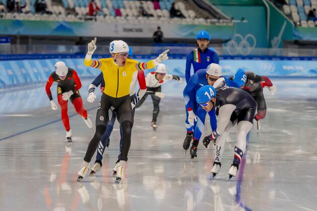February 19, 2022, Beijing, Hebei, China: Bart SWINGS (BEL) wins the gold medal during the Mens Speed skating, Eisschnelllauf Mass Start at the National Speed Skating Oval in Beijing, Hebei, China. Beijing China - ZUMAa161 20220219_zaa_a161_178 Copyright: xWalterxG.xArcexSr.x