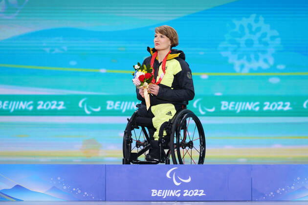 Anna-Lena Forster (GER), MARCH 8, 2022 - Alpine Skiing : Women s Super Combined Sitting Medal Ceremony during the Beijing 2022 Paralympic Winter games, Winterspiele,Spiele, Summer games at Yanqing Medal Plaza in Beijing, China.  (182728642)