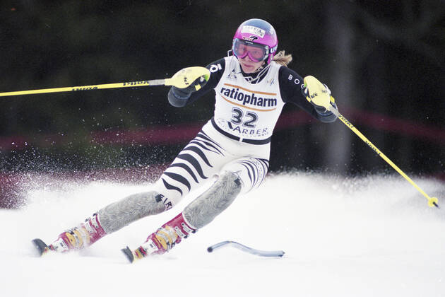 Katja SEIZINGER, GER, Skifahrerin, Aktion Slalom, Januar 1997, Â