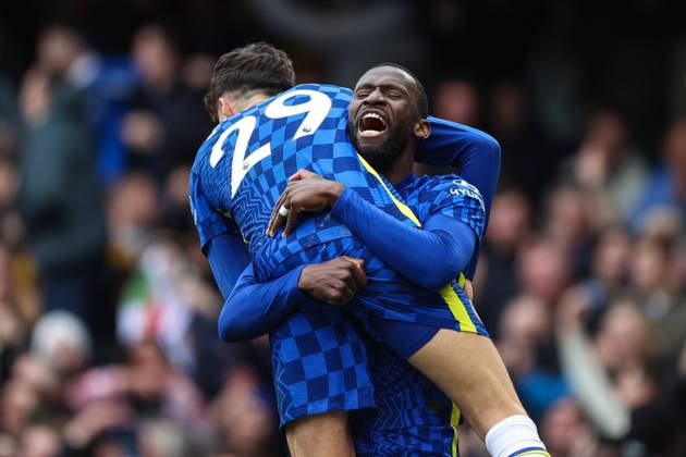 Bilder des Jahres 2022, Sport 03 März Sport Themen der Woche KW10 Chelsea v Newcastle 13 March 2022, London - Premier League Football - Chelsea v Newcastle United - Kai Havertz of Chelsea celebrates scoring the only goal of the match with Antonio Rudiger - Photo: Charlotte Wilson Offside. London UK Copyright: xCharlottexWilsonx xOffsidexOffside
