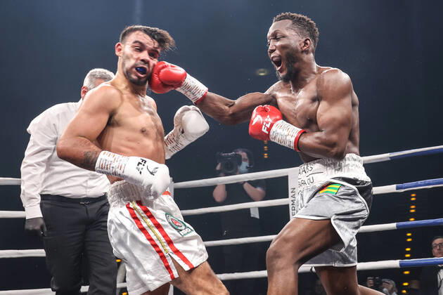 Bilder des Jahres 2022, Sport 03 März Sport Themen der Woche KW11 Sport Bilder des Tages Boxen: Wasserman Boxgala, Berlin, 19.03.2022 IBO-Continental: Abass Baraou (GER) - Brian Damian Chaves (ARG) Berlin Germany
