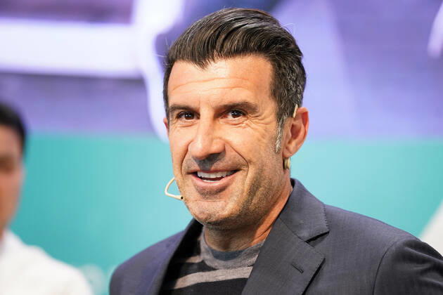 Portuguese football legend Luis Figo performs a show-cooking by Epigen Healthy Bite during the Salon Gourmets 2022. April 26, 2022. (2022042629)