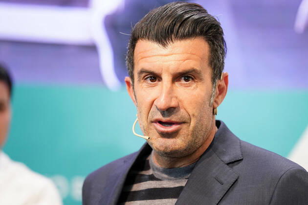 Portuguese football legend Luis Figo performs a show-cooking by Epigen Healthy Bite during the Salon Gourmets 2022. April 26, 2022. (0157166591)