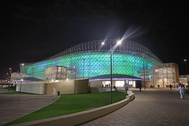 22.12.2021, Vorschau zur Fussball Weltmeisterschaft 2022 in Katar, VAE. Al Rayyan, Qatar, das FIFA-WM-Stadion: Ahmed bin Ali Stadion, während des FIFA Arab Cup Qatar in Al Rayyan, Qatar.