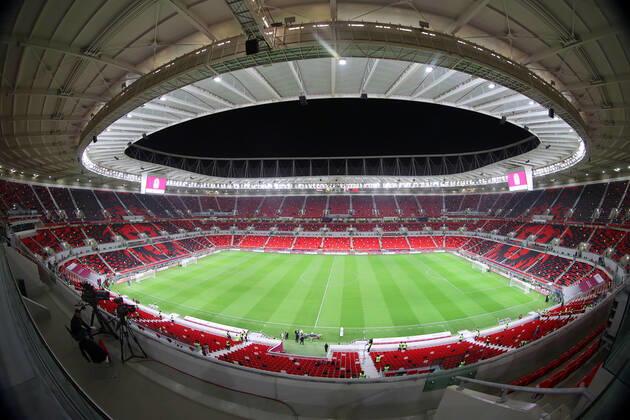 22.12.2021, Vorschau zur Fussball Weltmeisterschaft 2022 in Katar, VAE. Al Rayyan, Qatar, das FIFA-WM-Stadion: Ahmed bin Ali Stadion, während des FIFA Arab Cup Qatar in Al Rayyan, Qatar.