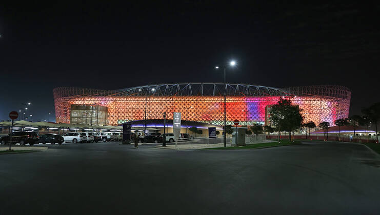 22.12.2021, Vorschau zur Fussball Weltmeisterschaft 2022 in Katar, VAE. Al Rayyan, Qatar, das FIFA-WM-Stadion: Ahmed bin Ali Stadion, während des FIFA Arab Cup Qatar in Al Rayyan, Qatar.