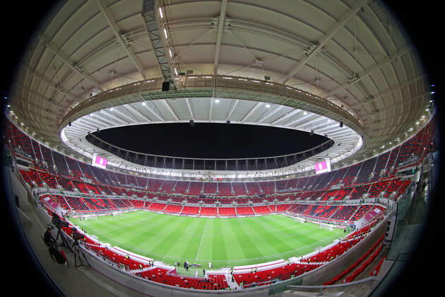 22.12.2021, Vorschau zur Fussball Weltmeisterschaft 2022 in Katar, VAE. Al Rayyan, Qatar, das FIFA-WM-Stadion: Ahmed bin Ali Stadion, während des FIFA Arab Cup Qatar in Al Rayyan, Qatar.