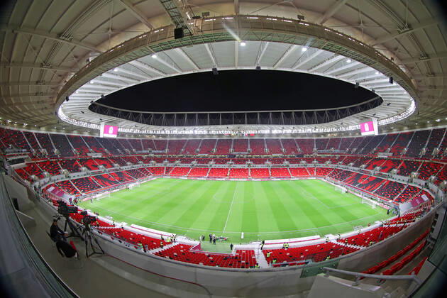 22.12.2021, Vorschau zur Fussball Weltmeisterschaft 2022 in Katar, VAE. Al Rayyan, Qatar, das FIFA-WM-Stadion: Ahmed bin Ali Stadion, während des FIFA Arab Cup Qatar in Al Rayyan, Qatar.