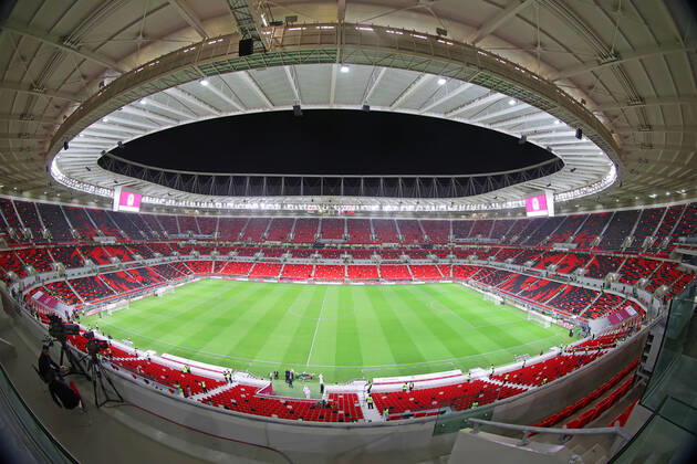 22.12.2021, Vorschau zur Fussball Weltmeisterschaft 2022 in Katar, VAE. Al Rayyan, Qatar, das FIFA-WM-Stadion: Ahmed bin Ali Stadion, während des FIFA Arab Cup Qatar in Al Rayyan, Qatar.