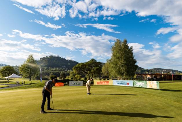 GOLF - Goesser Open 2022 MARIA LANKOWITZ,AUSTRIA,13.MAY.22 - GOLF - Alps Tour, Goesser Open, GC Erzherzog Johann. Image shows a general view of practice green. GEPAxpictures xMaticxKlansek