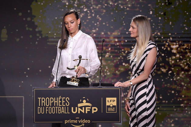 Christiane ENDLER - Corine PETIT during the Trophies UNFP ceremony at Pavillon Gabriel on May 15, 2022 in Paris, France. FOOTBALL : Trophees UNFP - Soiree - Paris - 15 05 2022 Pool FEP Panoramic 