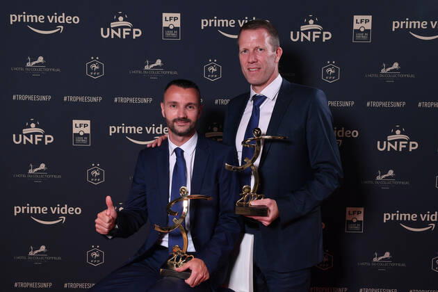 Stephan PIGNATELLI (ARBITRE) - Olivier THUAL (ARBITRE) during the Trophies UNFP ceremony at Pavillon Gabriel on May 15, 2022 in Paris, France. FOOTBALL : Trophees UNFP - Soiree - Paris - 15 05 2022 Pool FEP Panoramic 