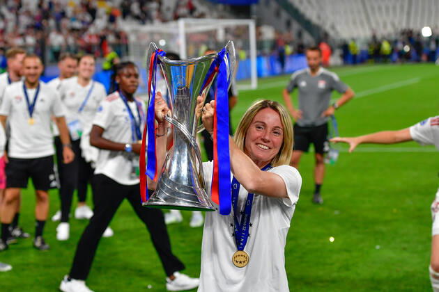 FC Barcelona, Barca v Olympique Lyon, UEFA Women?s Champions League final, football, Turin, Italy Turin, Italy. 21st, May 2022. Head caoch Sonia Bompastor of Olympique Lyon seen with the Champions League trophy celebrating the victory after the UEFA Women?s Champions League final between Barcelona and Olympique Lyon at Juventus Stadium in Turin. Turin Italy Copyright: xGonzalesxPhoto TommasoxFimianox