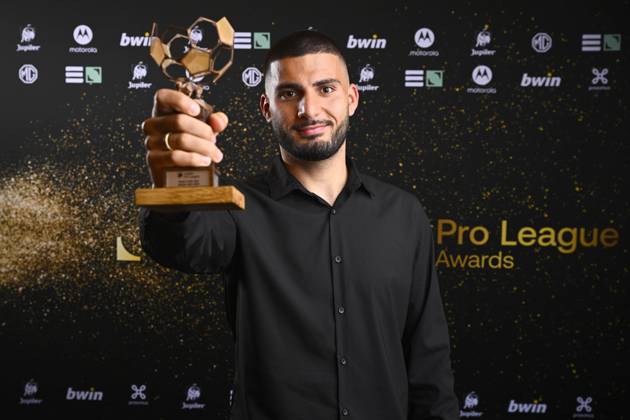 BRUSSEL, BELGIUM - MAY 23 : Deniz Undav player of the year award pictured during the Pro League Awards on May 23, 2022 in Brussel, Belgium, 23 05 2022 ( Pro League Awards 2021-2022 PhotoNews Panoramic 
