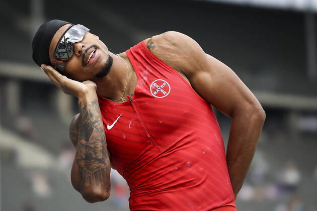 Sport Themen der Woche KW25 Sport Bilder des Tages Deutsche Leichtathletik-Meisterschaften; Berlin, 25.06.2022 Bo Kanda Lita Baehre (TSV Bayer 04 Leverkusen) wird Deutscher Meister im Stabhochsprung mit einer neuen persoenlichen Bestleistung von 4,90m; Deutsche Leichtathletik-Meisterschaften am 25.06.2022 im Olympiastadion, Berlin (Berlin) an Tag 1 (Vormittags-Session). Copyright: xBEAUTIFULxSPORTS AxelxKohringx
