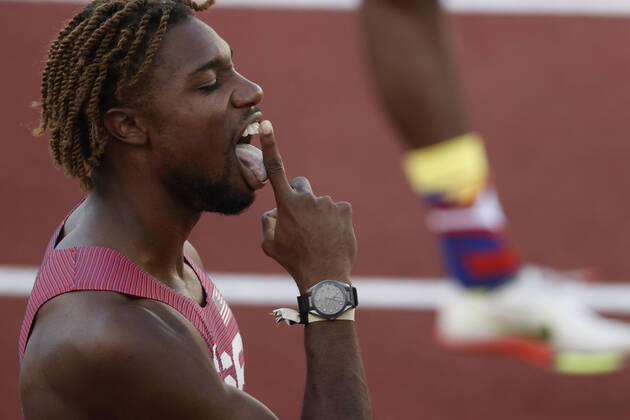 Bilder des Jahres 2022, Sport 07 Juli Sport Themen der Woche KW29 Sport Bilder des Tages US Noah Lyles reacts after the 200m men event during the World Athletics Championships at Hayward Paark in Eugene, USA, 19 July 2022. World Athletics Championships !ACHTUNG: NUR REDAKTIONELLE NUTZUNG!  Copyright: xKaixForsterlingx AMDEP4081 20220720-9101264ef18e789ae1487bc7867faf8a584db78d