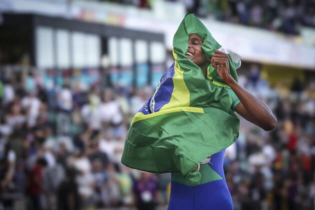 Bilder des Jahres 2022, Sport 07 Juli Sport Themen der Woche KW29 Sport Bilder des Tages World Athletics Championships Oregon 22; United States of America, 19.07.2022 Alison DOS SANTOS (BRA) gewinnt Gold ueber 400m Huerden am 19.07.22 im Hayward Field in Eugene an Tag 5 der World Athletics Championships Oregon22. Copyright: xBEAUTIFULxSPORTS AxelxKohringx
