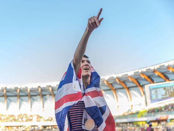 Bilder des Jahres 2022, Sport 07 Juli Sport Themen der Woche KW29 Sport Bilder des Tages World Athletics Championships Oregon 22; United States of America, 19.07.2022 Jake WIGHTMAN of GREAT BRITAIN & N.I. (GBR) wins the gold medal in the mens 1500 m at the World Athletics Championships Oregon 22 in Eugene, on Tuesday, July 19, 2022 Copyright: xBEAUTIFULxSPORTS OlafxRellischx