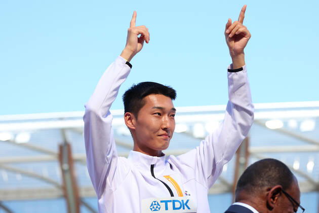 Woo Sanghyeok (KOR), JULY 19, 2022 - Athletics : IAAF World Championships Oregon 2022 Men s High Jump Award ceremony at Hayward Field, Eugene, Oregon, USA.  (193910446)
