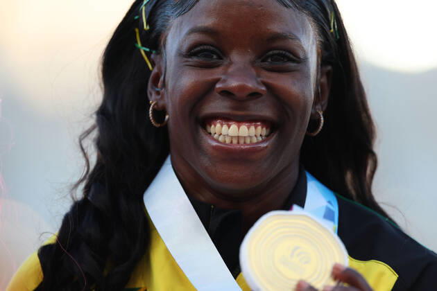 Shericka Jackson (JAM), JULY 21, 2022 - Athletics : IAAF World Championships Oregon 2022 Women s 200m Award ceremony at Hayward Field, Eugene, Oregon, USA.  (194087346)